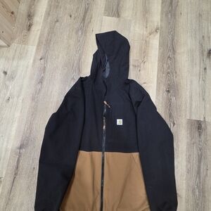 Carhartt Two-Tone Hooded Jacket in Black and Brown